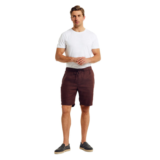 Men’s Felipe Linen Shorts - Garnet