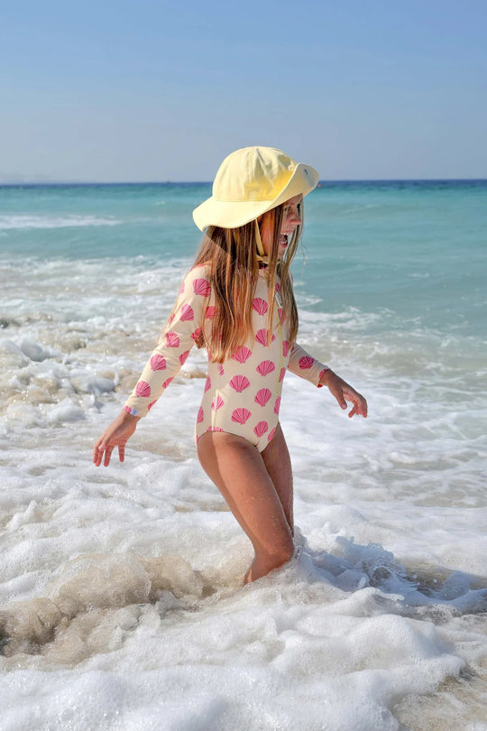 Girl Swimsuit Long Sleeve Beach Shells - One Piece