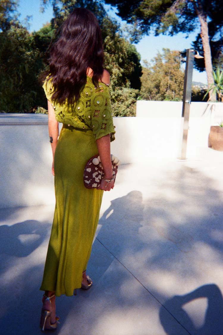 Load image into Gallery viewer, Green Shell Crochet Tilly Dress
