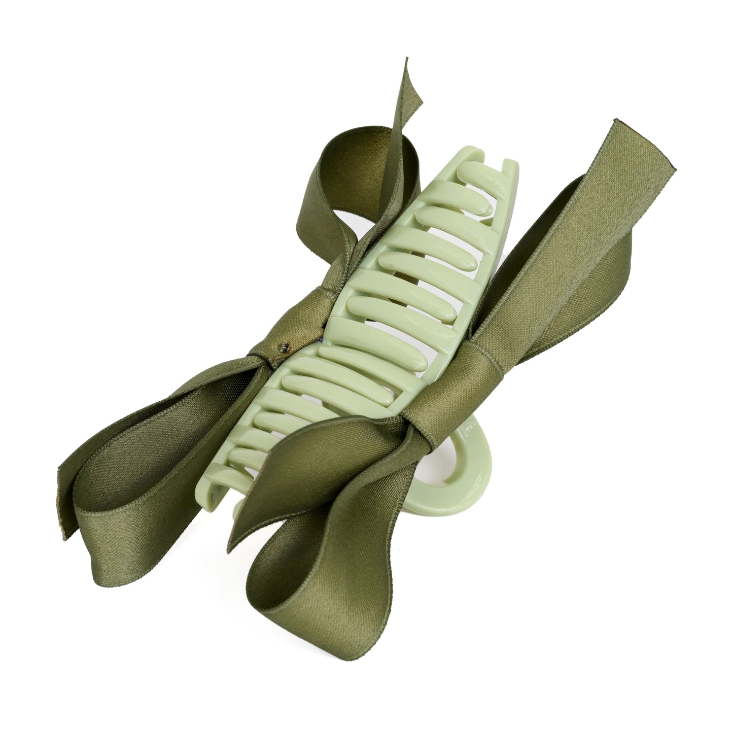 Load image into Gallery viewer, Large Claw Clip With Bow Green - Hair Accesories
