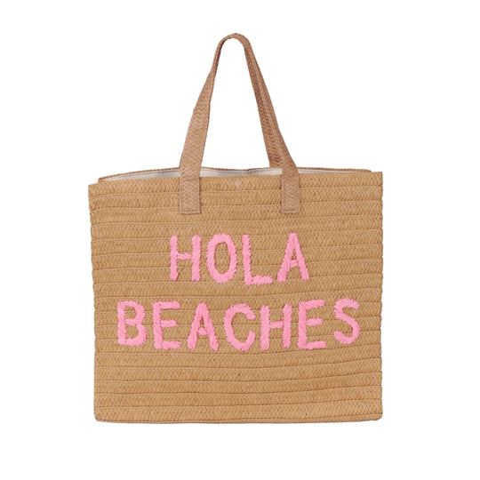 Hola Beaches Tote Bag Sand Coral