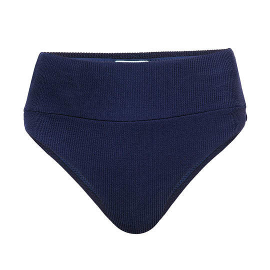 Load image into Gallery viewer, Designer High Waisted Bikini Bottoms in Navy
