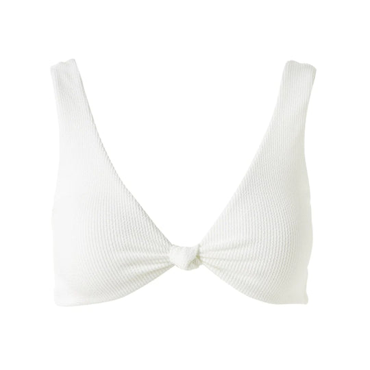Designer Bikini Top in White - Hamptons Bikini Top White Ridges