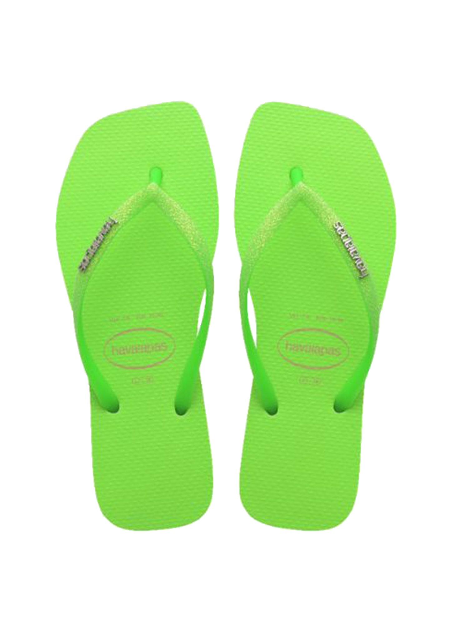 Load image into Gallery viewer, Havaianas Slim Square Glitter Neon Beige/Green
