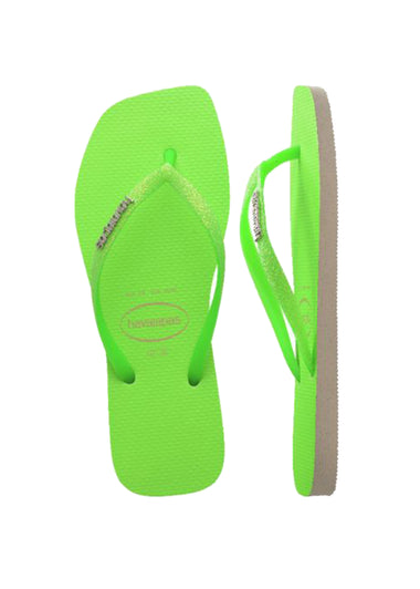 Havaianas Slim Square Glitter Neon Beige/Green