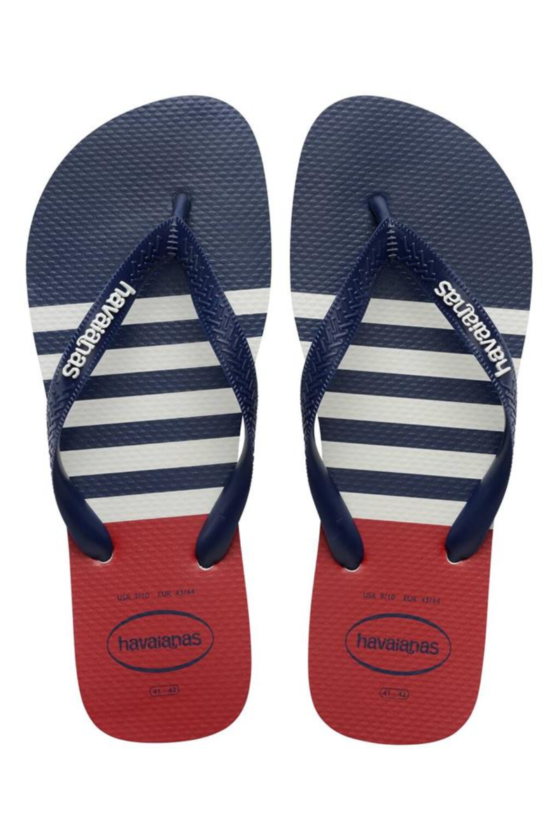 Havaianas Top Nautical White/Navy and Red Apache