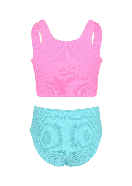 Kids Duo Lyra Bikini Bubblegum/Aqua - ONE SIZE - Bikini