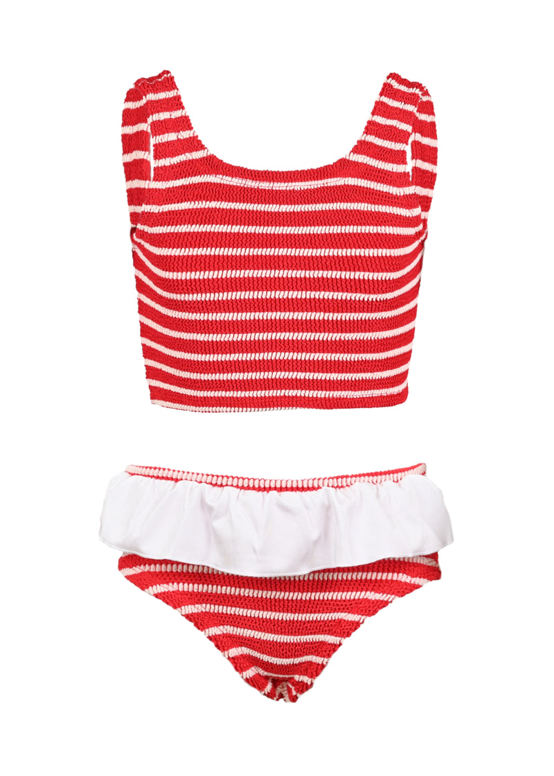 Kids Olive Bikini Red/White