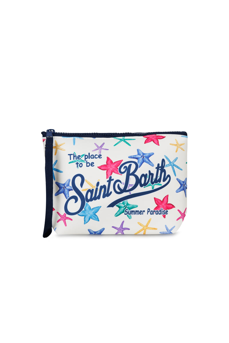 Aline Scuba Beige Pouch With Starfish Print