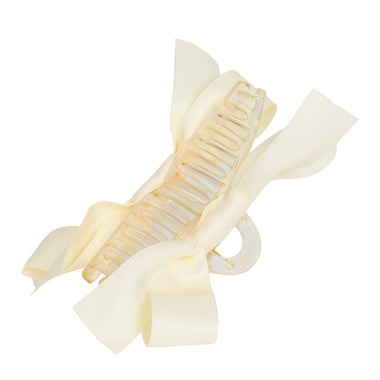 Large Claw Clip With Bow Ivory - Hair Accesories