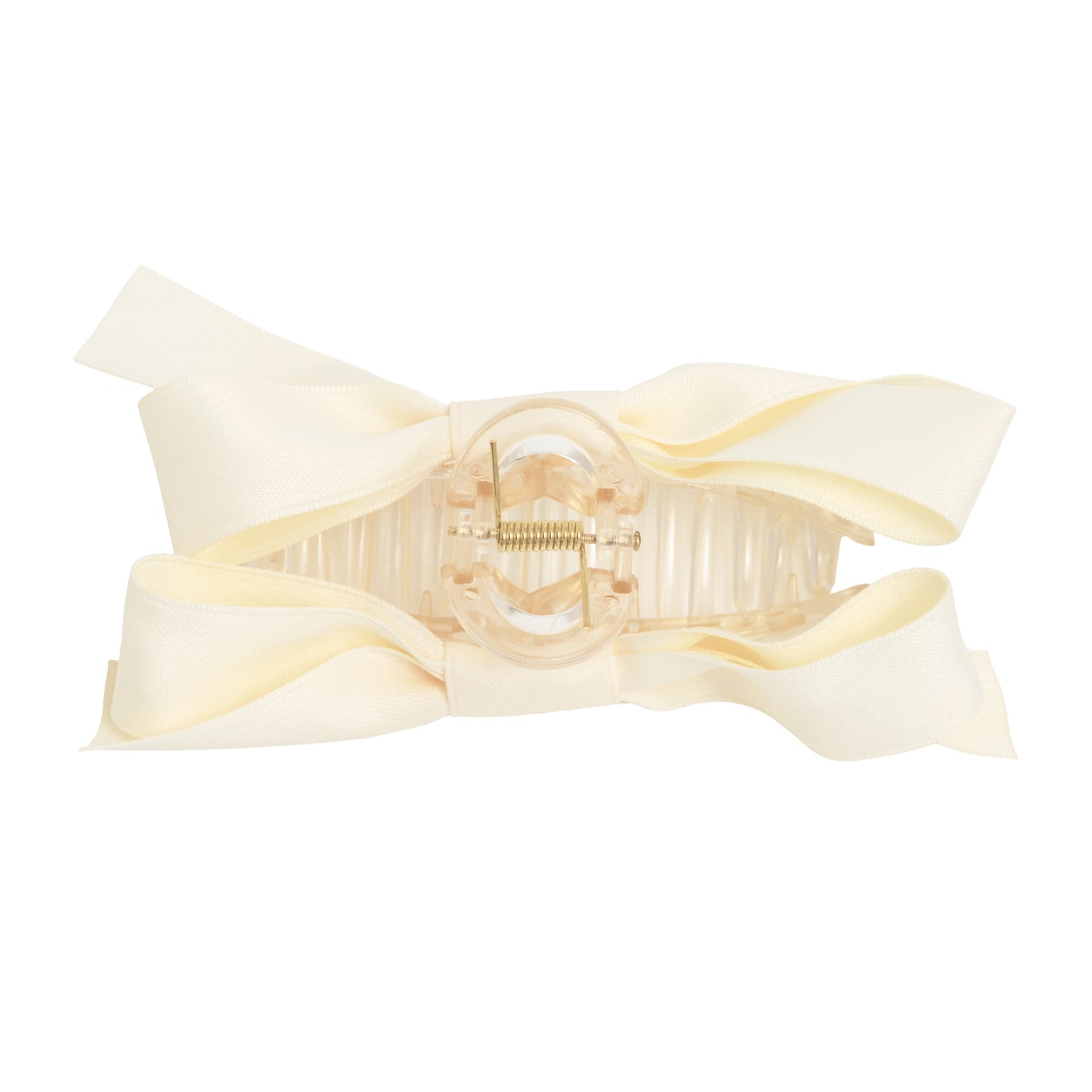 Load image into Gallery viewer, Large Claw Clip With Bow Ivory - Hair Accesories
