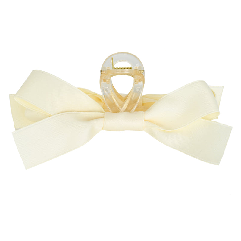 Large Claw Clip With Bow Ivory