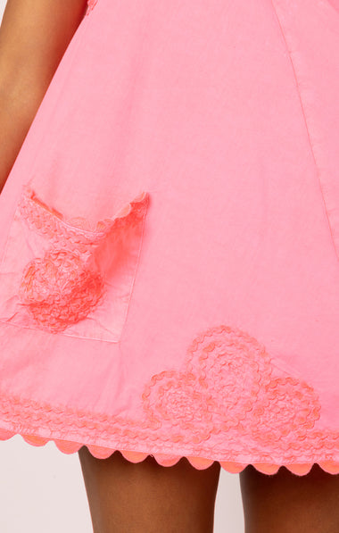 Poplin Low Back Dress In Watermelon