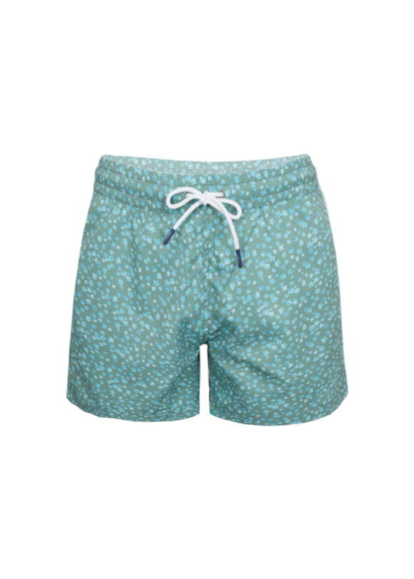 Load image into Gallery viewer, Boys Swimshorts Kaki Flowers
