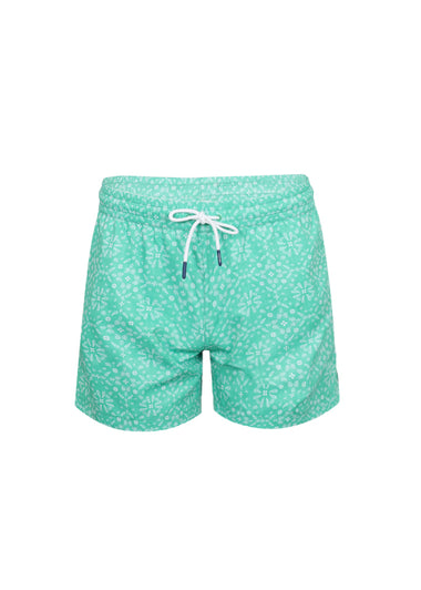 Boys Swimshorts Mint Bandana