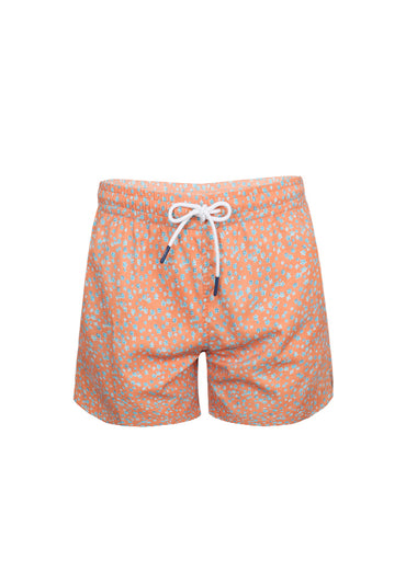 Boys Swimshorts Orange Flowers