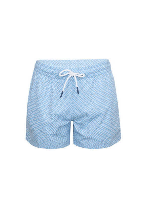 Load image into Gallery viewer, Boys Swimshorts Sky Blue Geo
