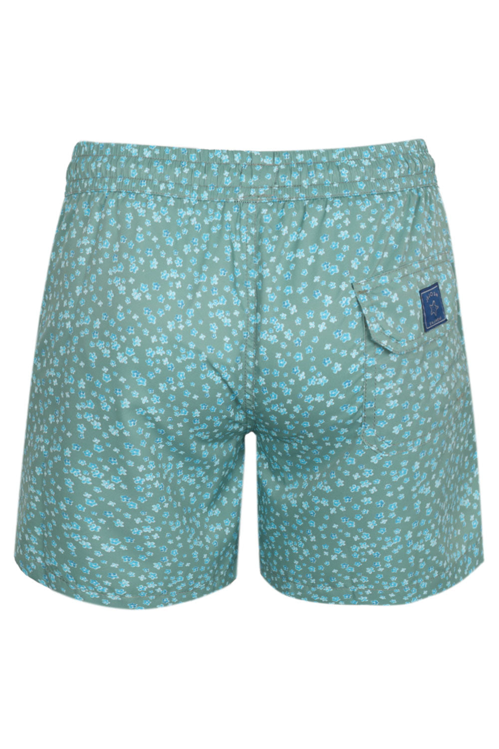 Men Swim Short Kaki Flowers