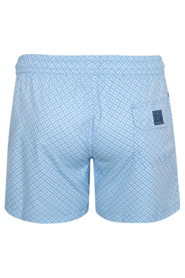 Men Swim Short Sky Blue Geo