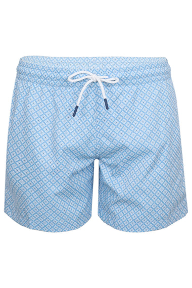Men Swim Short Sky Blue Geo