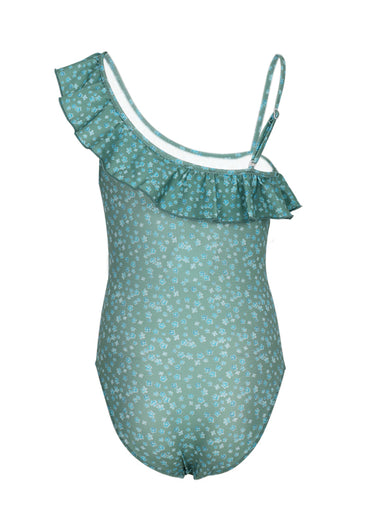 Girls One Piece Kaki Flowers