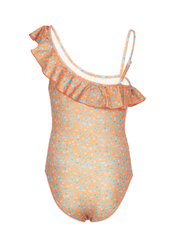 Load image into Gallery viewer, Girls One Piece Orange Flowers
