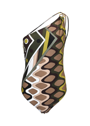 Khaki/Muschio One Piece Swimsuit Vivaro Print - One Piece