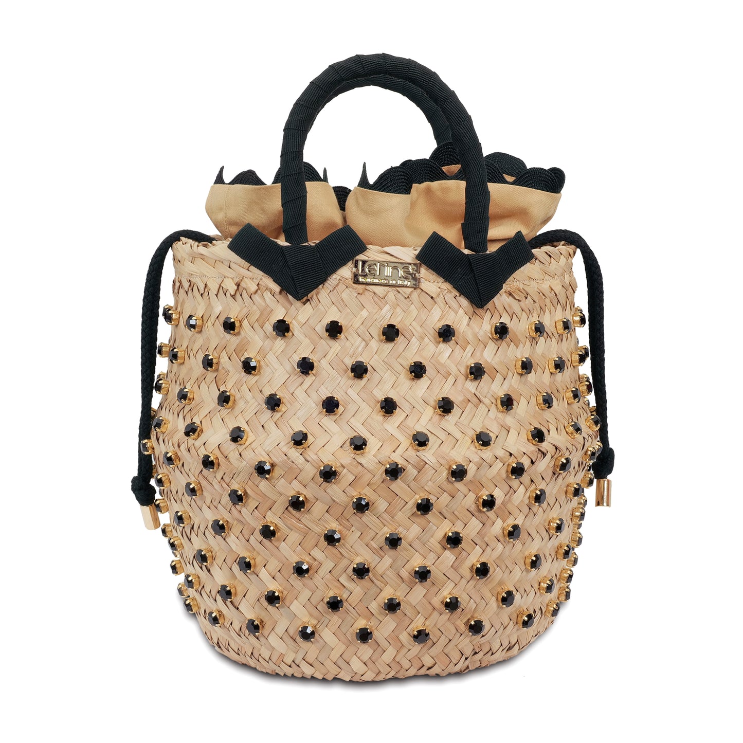 Load image into Gallery viewer, Large Straw Beach Bag in Black - Bag
