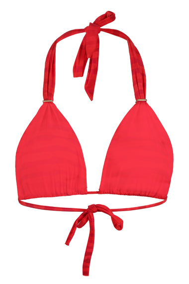 Adjustable Halter Bikini Top Stripe Flora