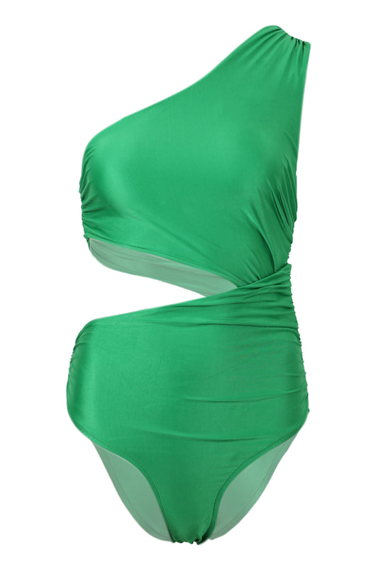 Cut Out One Shoulder One Piece Verdant