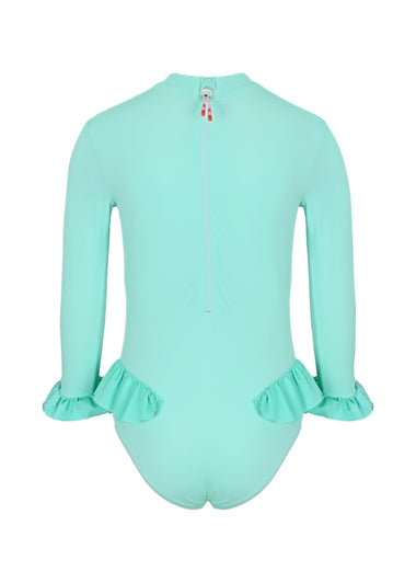 One Piece Baby Long Sleeves Aqua , Recycled, UPF 50+