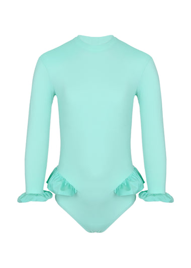 One Piece Baby Long Sleeves Aqua , Recycled, UPF 50+