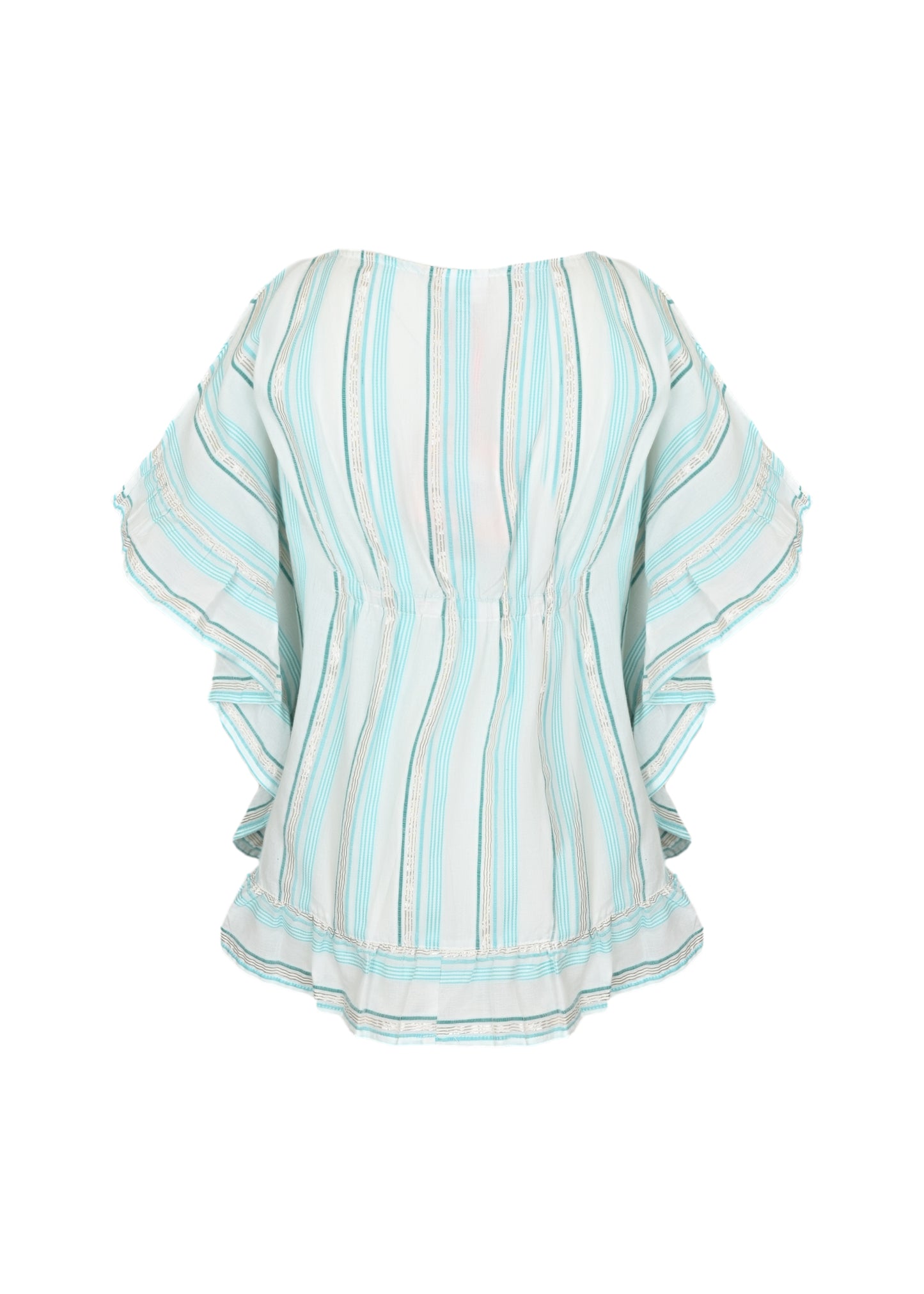 Load image into Gallery viewer, Lurex Striped Caftan with Pompoms - Kaftan
