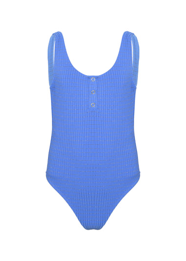 One Piece Swimsuit Lurex Blue - One Piece