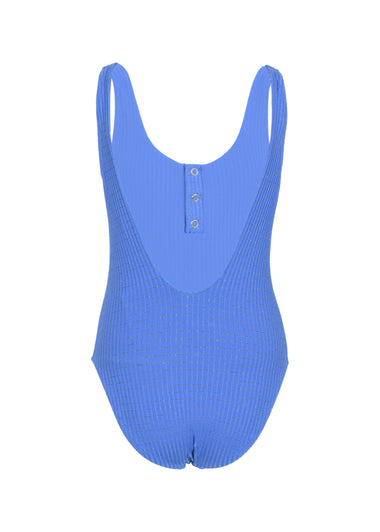 One Piece Swimsuit Lurex Blue - One Piece