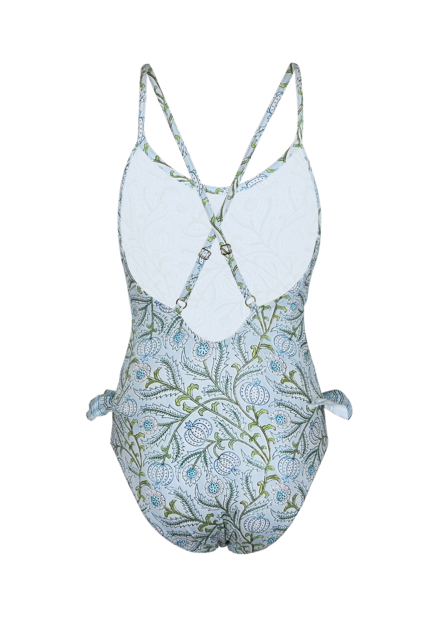 Load image into Gallery viewer, One piece Frill Blue Swimsuit
