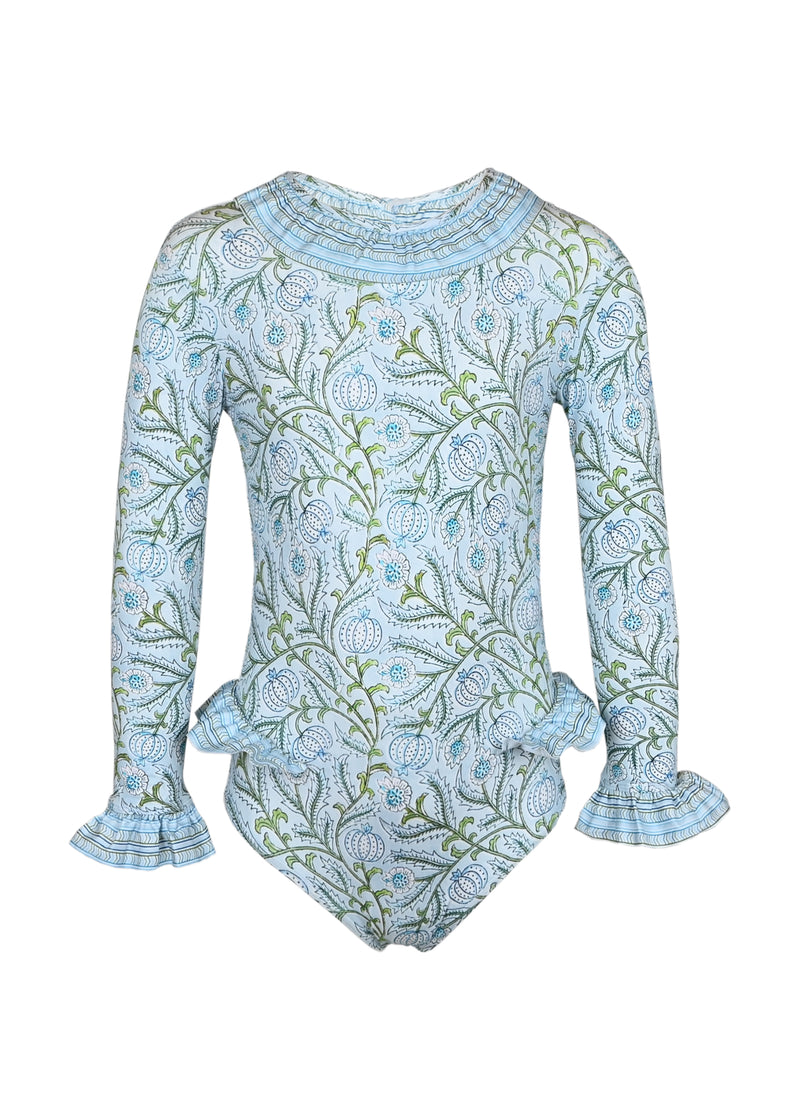 One piece baby long sleeves Blue Swimsuit