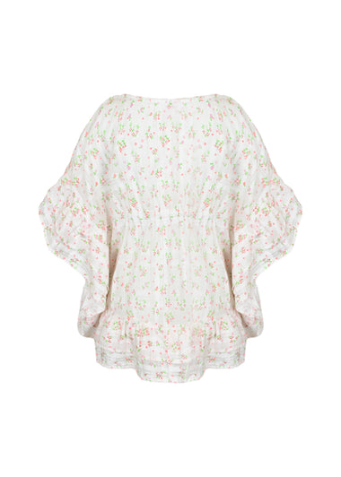 Printed Suzanna caftan with pompoms - Kaftan