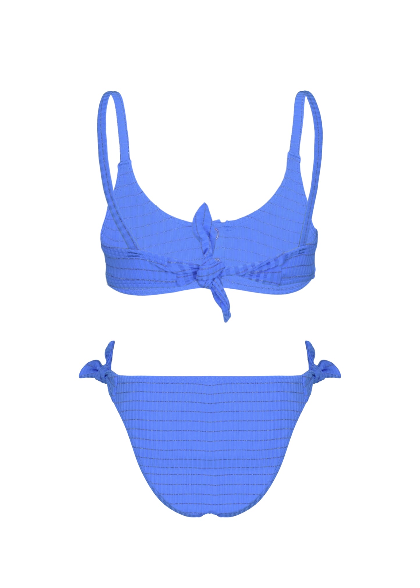 Load image into Gallery viewer, Two pieces swimsuit lurex and Ties to Tighten Blue - Bikini
