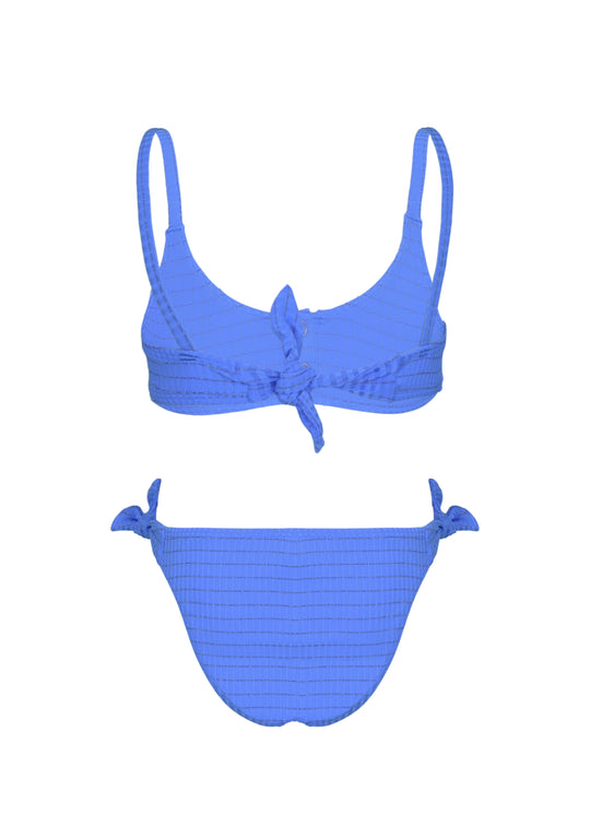 Load image into Gallery viewer, Two pieces swimsuit lurex and Ties to Tighten Blue - Bikini
