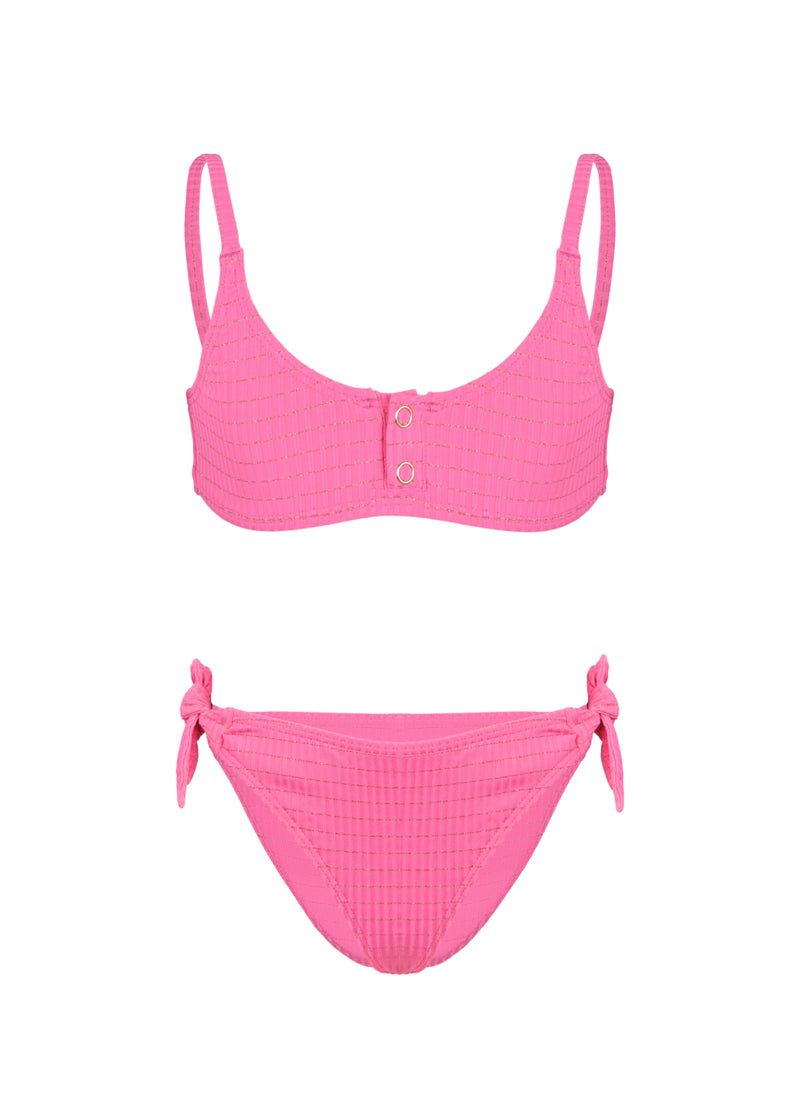 Two pieces swimsuit lurex and Ties to Tighten