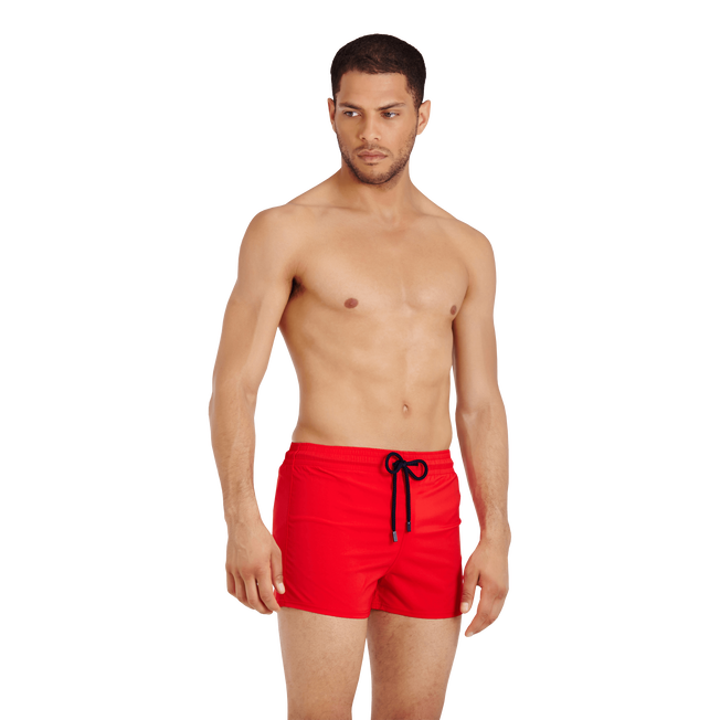 Load image into Gallery viewer, Men Fitted Stretch Swim Short Red - Men’s Swim Shorts
