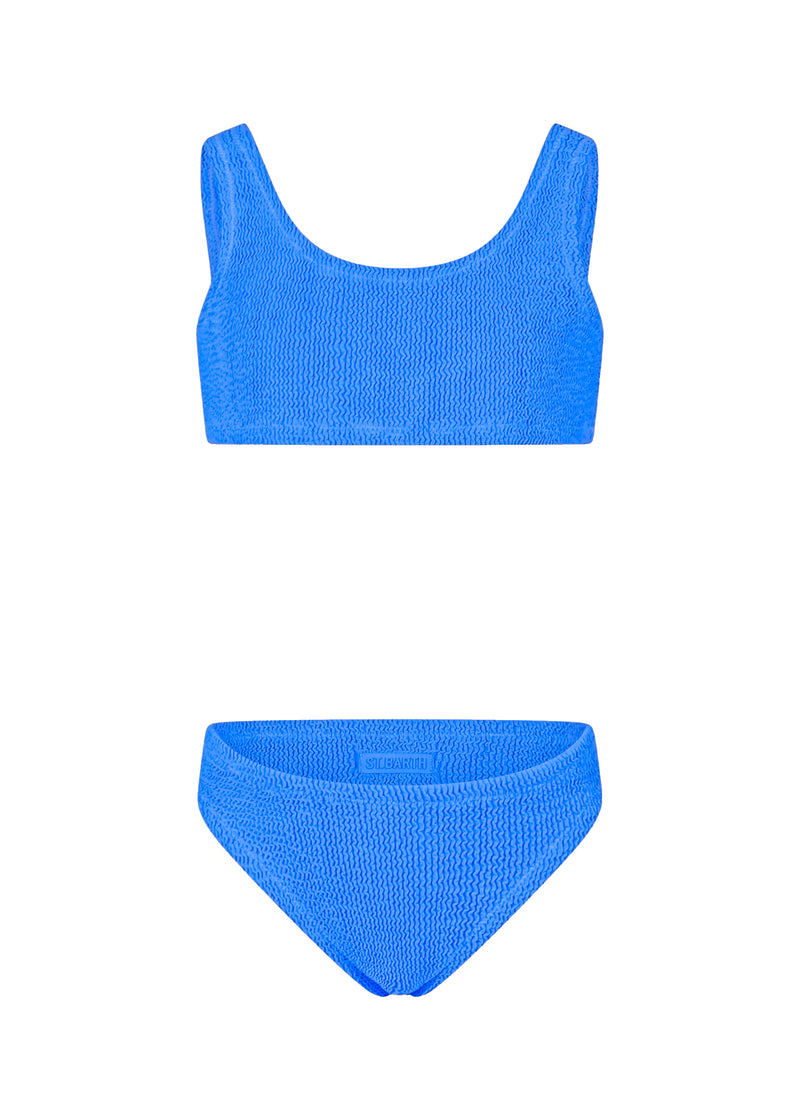 Girl blue classic crinkle bikini Baker