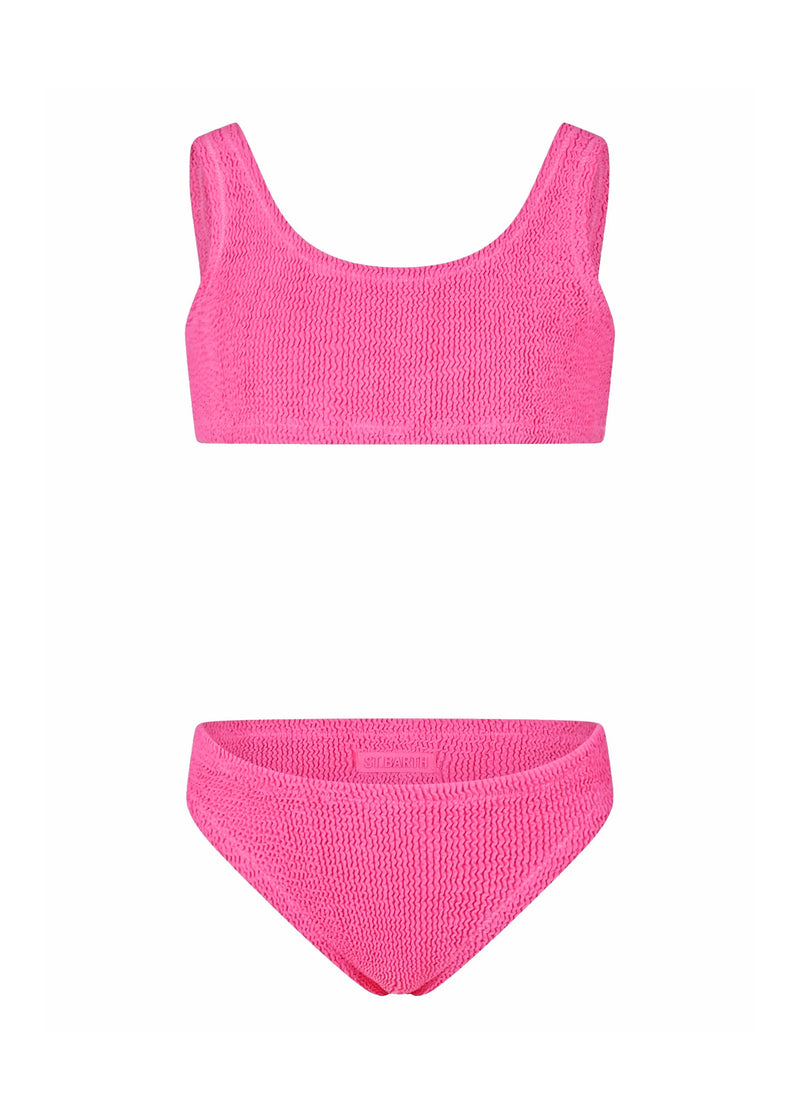 Pink crinkle classic bralette bikini Baker