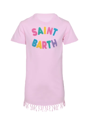 Abbey Pink Dress with Fringes - Dresses