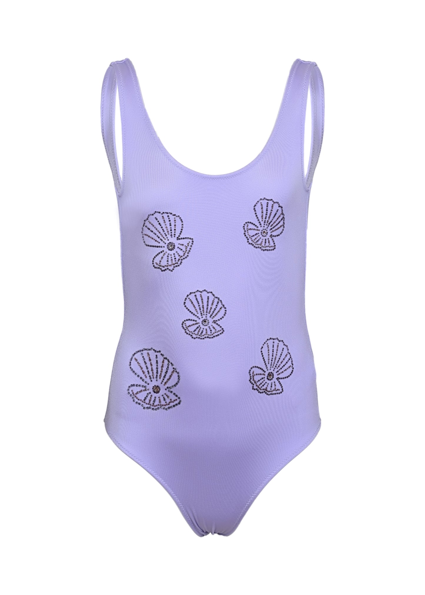 Load image into Gallery viewer, Cara Shiny Strass Shell One Piece Swimsuit - One Piece
