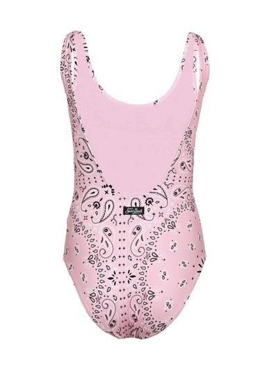 Cara one-piece swimsuit with Pink bandanna print - One Piece