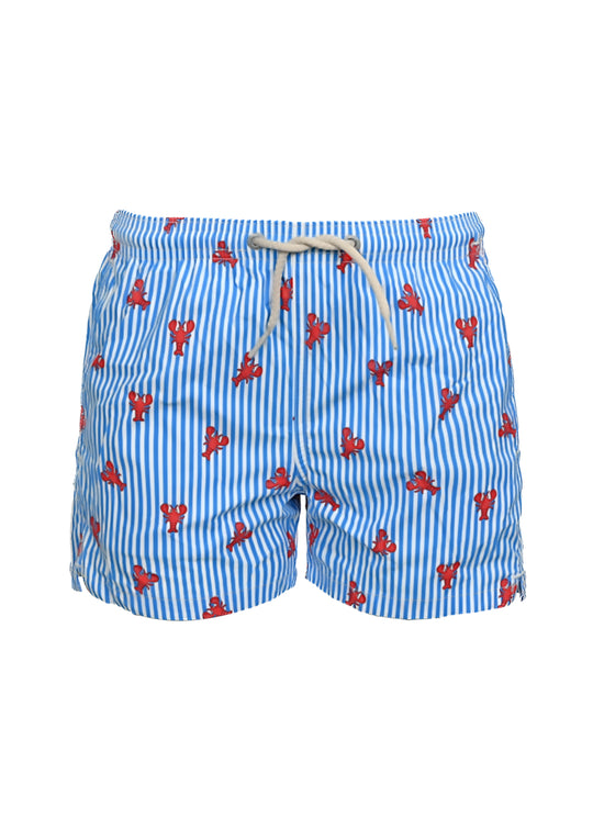 Comfort Light Lobster Stripes Light And Stretch Swim Short - Swim Shorts