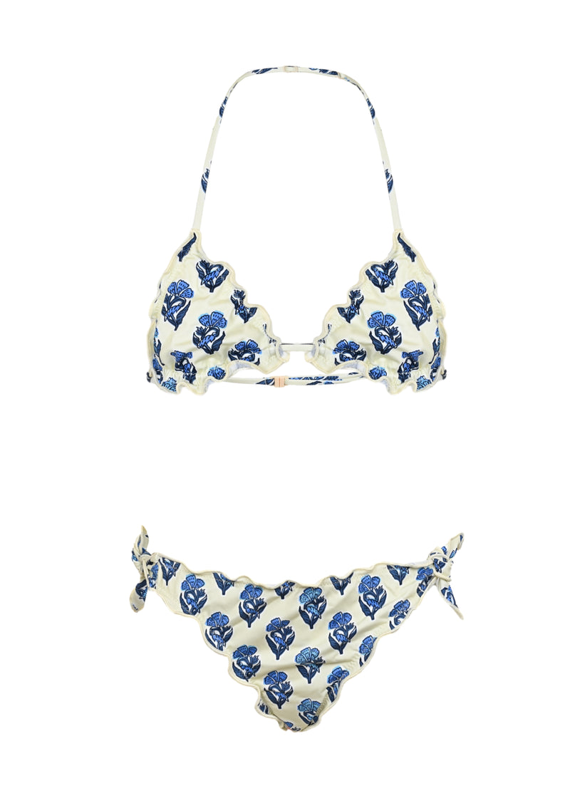 Cris Classic Triangle Bikini with Jaipur Flower