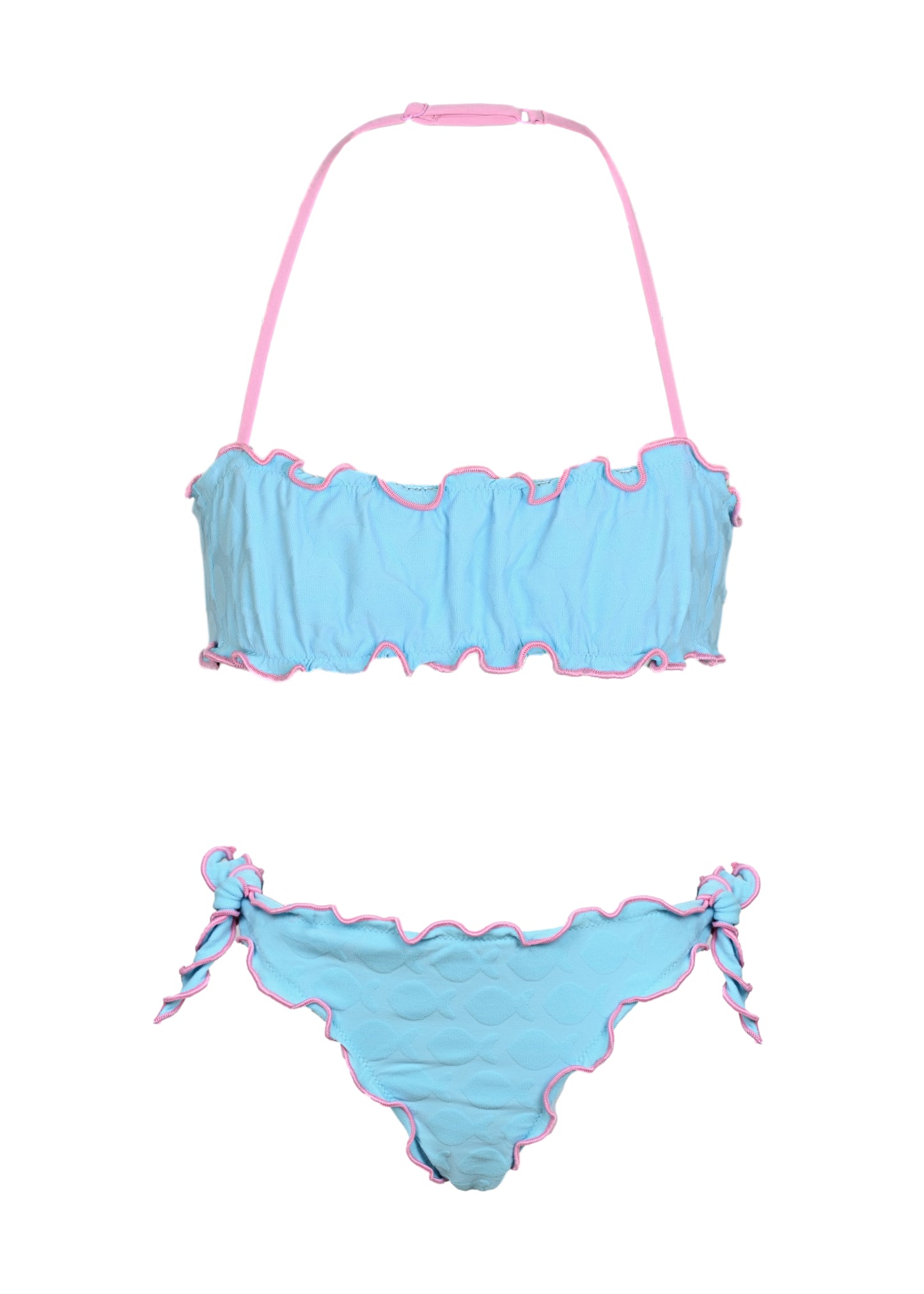 Load image into Gallery viewer, Emy Bandeau Bikini with Fish Embossed - Bikini
